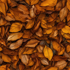 Fototapeta premium Autumn fallen leaves seamless pattern [Generative AI]