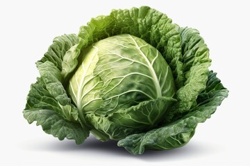 Obraz premium cabbage on a white background from generative ai