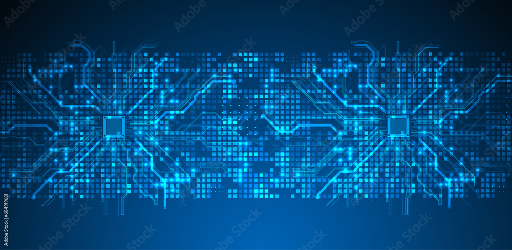 Aufkleber abstract background on technological and scientific topics.