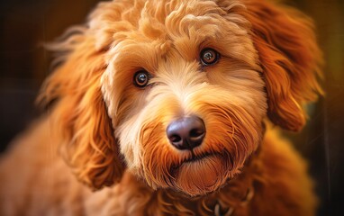Fluffy Goldendoodle created with Generative AI Technology, ai, generative