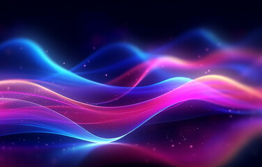 abstract futuristic background with pink blue glowing neon moving high speed wave lines and bokeh lights. Data transfer concept Fantastic wallpaper, Ai Generative