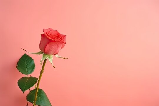 Beautiful red rose flower bouquet floral arrangement plain background AI Generated