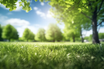 Obraz na płótnie Canvas Beautiful Blurred Background Image of Spring Nature, ai generative