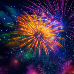 colorful fireworks exploding in the sky