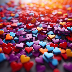 Fototapeta na wymiar love background with different hearts