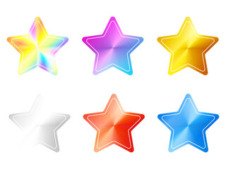 星型のメタリックなフレーム6種セット