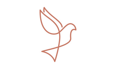 Abstract Bird Logo Line Art Silhouette