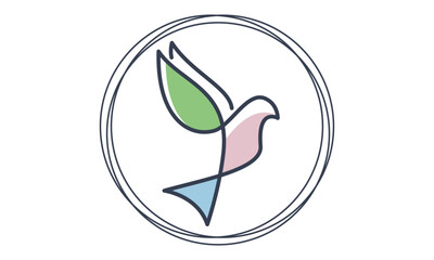 Abstract Bird Logo Line Art Silhouette