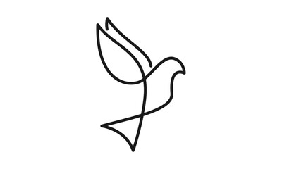 Abstract Bird Logo Line Art Silhouette