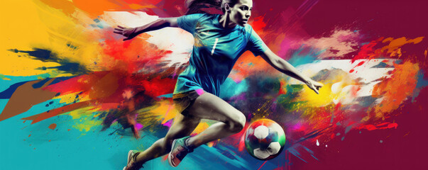 Creative and colorful FIFA Women's World Cup art concept. Background wallpaper. Generative AI