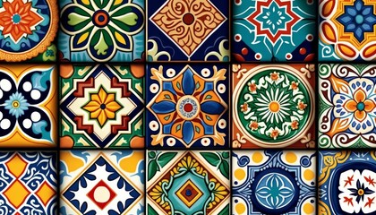 Seamless colorful patchwork Moroccan tile. motifs Majolica pottery tile. Portuguese and Spain decor wall and floor Ceramic tile Design, Generative AI