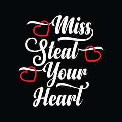 Valentine's day creative and unique typography vector