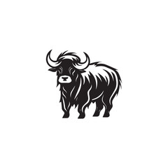 simple black yak logo icon designs vector black and white