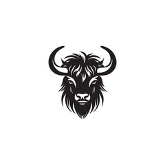 simple black yak logo icon designs vector black and white