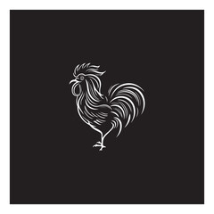 simple rooster logo icon designs vector black and white