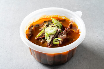cheonggukjang, fast-fermented bean paste yukgaejang, hot spicy meat stew Marketplace rice soup, beef tripe soup