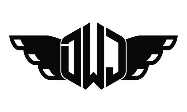 DWJ three letter iconic logo design vector template. isolated, elegant, monogram, abstract, wordmark, letter mark, business, typography, minimalist, brand, company, flat, modern, unique, sign, symbol