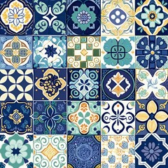 Seamless colorful patchwork Moroccan tile. motifs Majolica pottery tile. Portuguese and Spain decor wall and floor Ceramic tile Design, Generative AI