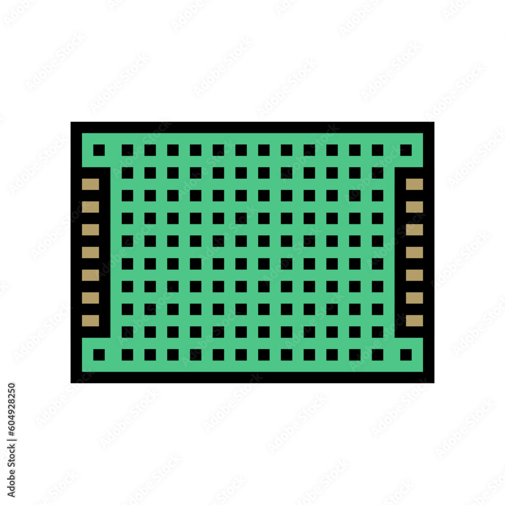 Poster pcb board electronic component color icon vector. pcb board electronic component sign. isolated symb