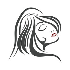 Women beauty, salon, spa, hair minimalist logo design