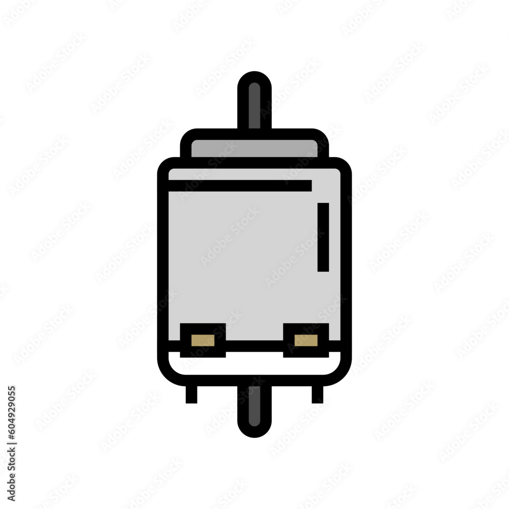 Poster dc motor electronic component color icon vector. dc motor electronic component sign. isolated symbol