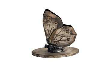 Silver plate letter holder shaped as a butterfly. Art nouveau early 1900.