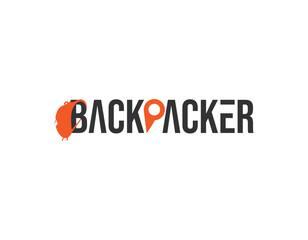 Backpacker Typography Style Logo Design Template