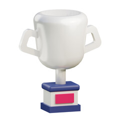 3D trophy illustration with transparent background
