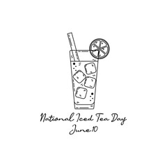 line art of national iced tea day good for national iced tea day celebrate. line art. illustration.