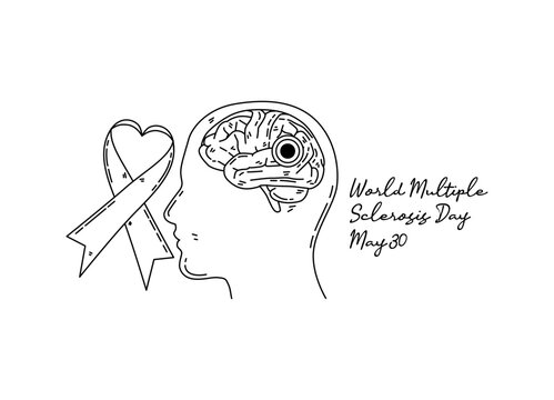 line art of alzheimers and brain awareness month good for alzheimers and brain awareness month celebrate. line art. illustration.