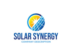 Solar Panel Green Energy Logo Design Template