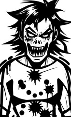 black zombie cartoon