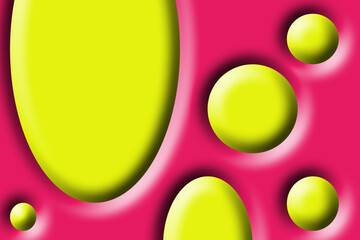 Luxurious simple and modern basic shape paper cut design with yellow and pink colour