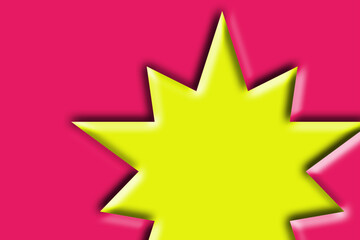 Luxurious simple and modern basic shape paper cut design with yellow and pink colour