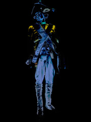Obraz na płótnie Canvas color illustration of a prussian soldier on a color background