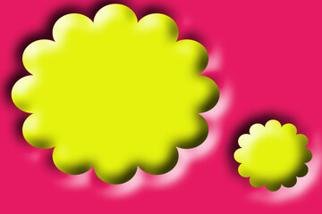 Luxurious simple and modern basic shape paper cut design with yellow and pink colour