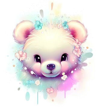 Cute bear print for vectorization