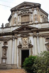 the facade of a church