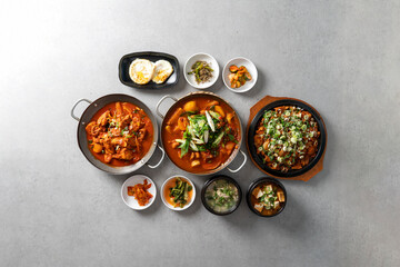 cheonggukjang, fast-fermented bean paste Old, chicken soup, fried chicken soup, spicy, steamed ribs, iron plate, stir-fried meat, Korean food, food