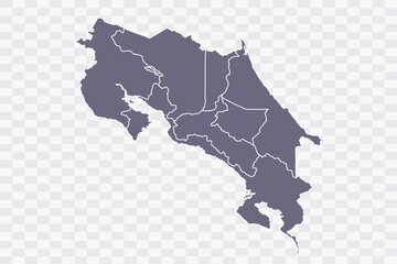 Costa Rica Map pewter Color on White Background quality files Png
