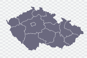 Czech Republic Map pewter Color on White Background quality files Png