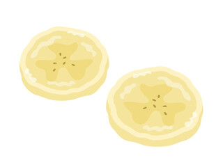 スライスした、バナナのイラスト