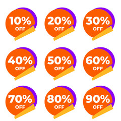 SALE BADGE TEMPLATE DESIGN SET. OFFER WITH DIFFERENT DISCOUNT PROMOTION.MODERN SET DESIGN VECTOR FOR YOUR BUSINESS