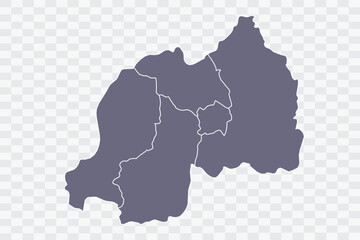 Rwanda Map pewter Color on White Background quality files Png