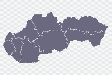Slovakia Map pewter Color on White Background quality files Png