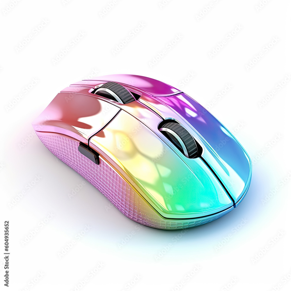 Poster wireless computer mouse isolated on white background generative ai