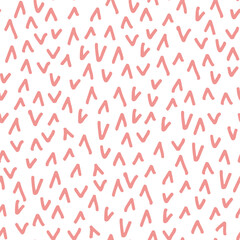 Abstract seamless pattern with squiggles. Simple background with pink scribbles. Vector hand-drawn illustration. Perfect for decorations, wallpaper, wrapping paper, fabric.