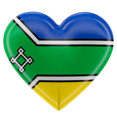 Flag of the Brazilian state of Amap&aacute; in the shape of a heart in 3d render