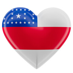 Flag of the Brazilian state of Amazonas in the shape of a heart in 3d render