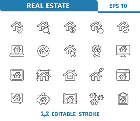Real Estate Icons. House, Home vector icon set